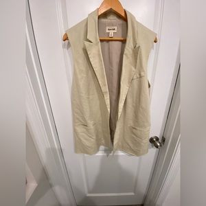 Open Edit XL Beige Linen Vest
